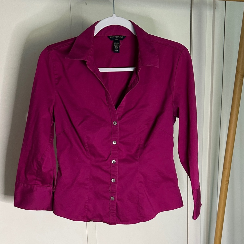Banana Republic Fuchsia Button-Down‎ Shirt